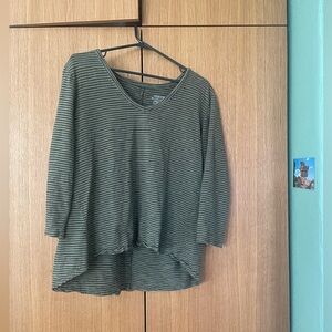 Chico’s cotton 3/4 length sleeve striped shirt XL